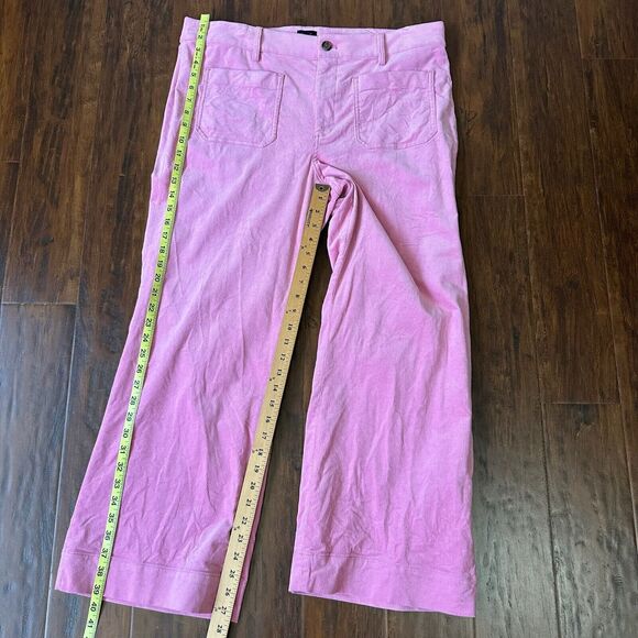 J.CREW Lizzie Patch Pocket Corduroy Pants Pink High Rise Wide Leg - Picture 13 of 14